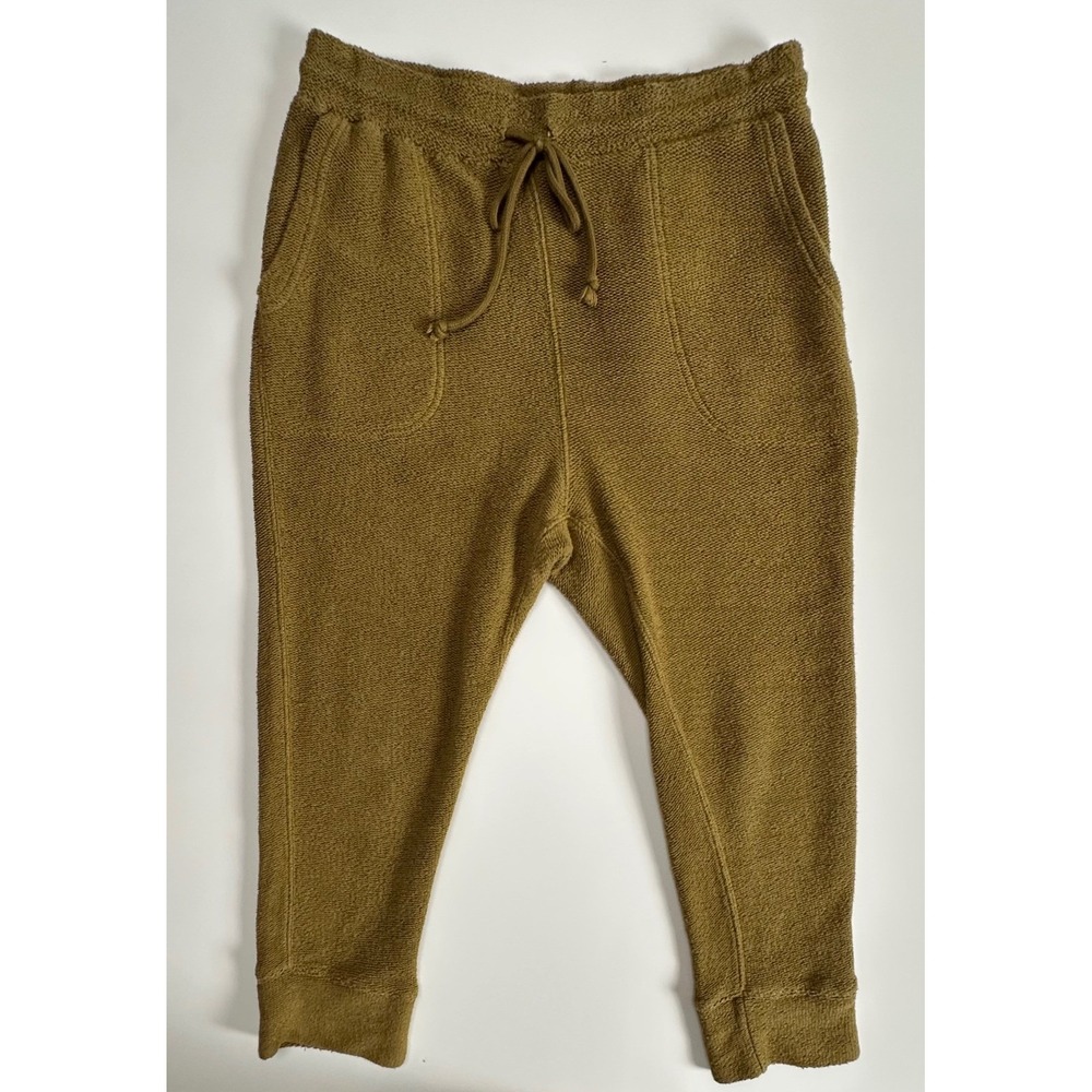 Intimately Free People Boucle Knit Drawstring Jogger Pants Olive Green Size M